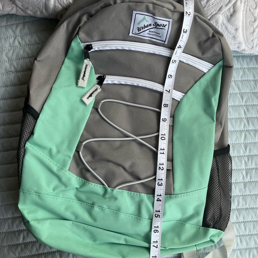 Teal/Mint And Gray Simple Backpack - image 1